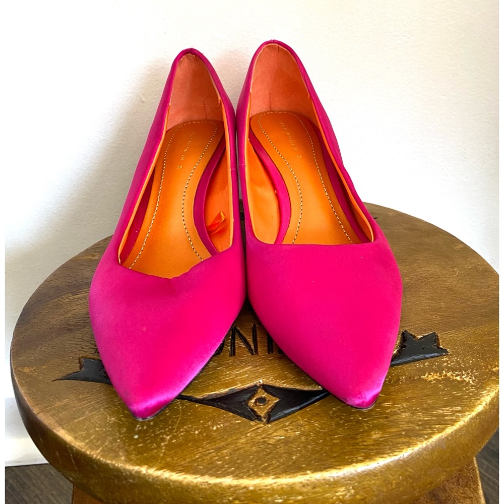 Zara Woman Hot Pink Pumps Kitten Heels